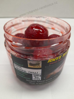 Boilie v dipu - Hmyz/Jahoda/Chilli - 200g - 30mm